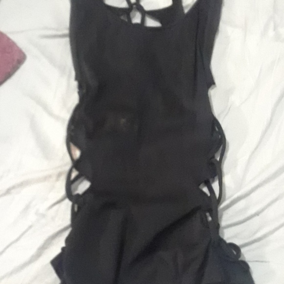 Backless open side braided lace up cami top weave - Picture 1 of 5